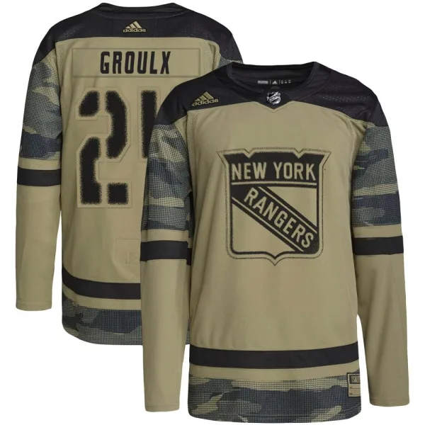 Adidas Bo Groulx New York Rangers Authentic Military Appreciation Practice Jersey - Camo