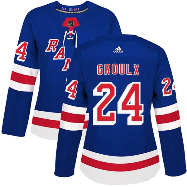 Adidas Bo Groulx New York Rangers Women's Authentic Home Jersey - Royal Blue