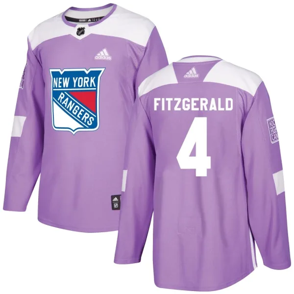 Adidas Casey Fitzgerald New York Rangers Authentic Fights Cancer Practice Jersey - Purple