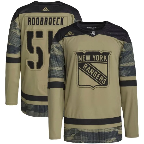 Adidas Dylan Roobroeck New York Rangers Authentic Military Appreciation Practice Jersey - Camo