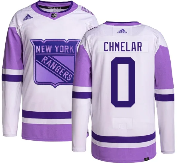 Adidas Jaroslav Chmelar New York Rangers Authentic Hockey Fights Cancer Jersey -