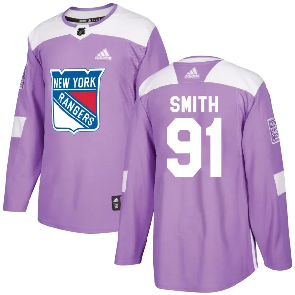 Adidas Reilly Smith New York Rangers Authentic Fights Cancer Practice Jersey - Purple