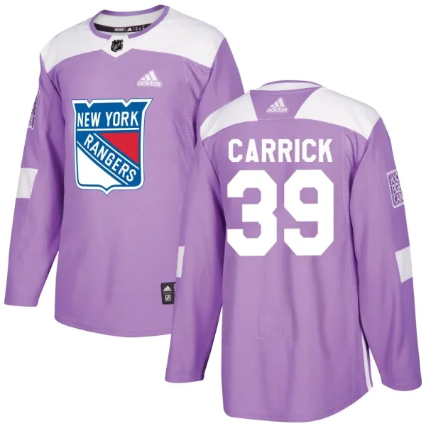 Adidas Sam Carrick New York Rangers Authentic Fights Cancer Practice Jersey - Purple