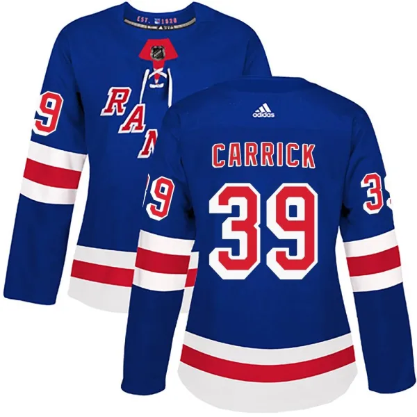 Adidas Sam Carrick New York Rangers Women's Authentic Home Jersey - Royal Blue